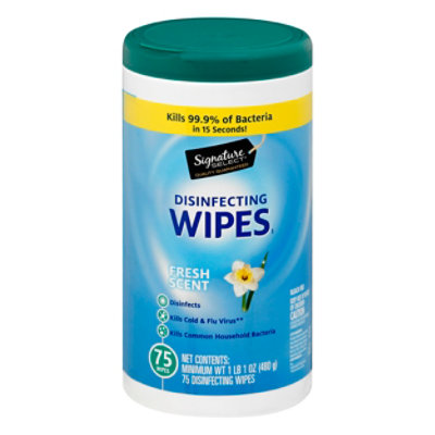 Signature SELECT Fresh Scent Disinfectant Wipe - 75 Count - Image 1