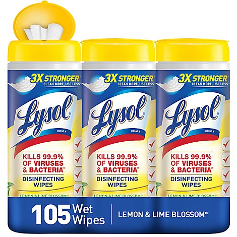 Lysol Lemon & Lime Blossom Disinfecting Wipes - 105 CT