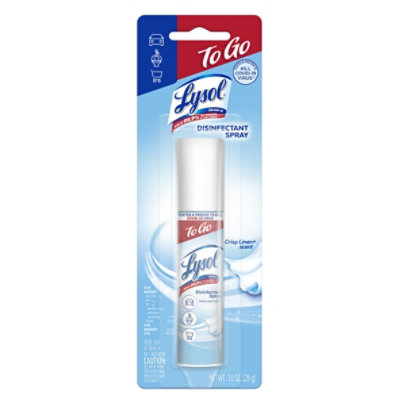 LYSOL Brand - Disinfectant Spray to Go, Crisp Linen, 1 oz. Aerosol, Sold as 1 EA