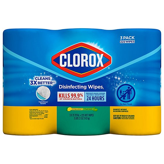 Clorox Wipes Bleach Free Disinfecting Cleaning Wipes Value Pack - 3-75 Count