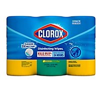 Clorox Disinfecting Crisp Lemon Fresh Scent Wipes 3 Pack - 3-75 CT