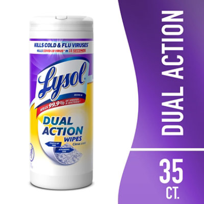 Lysol Dual Action Wipes - 35 Count. - Image 1