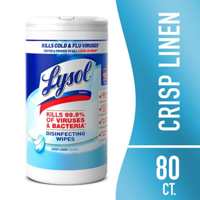 Lysol Crisp Linen Disinfecting Wipes - 80 Count - Image 1