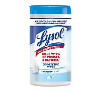 Lysol Wipes Disinfectant Cleaner Linen - 80 CT
