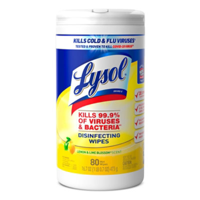 Lysol Multi-Surface Lemon Lime Blossom Disinfectant Wipes - 80 Count - Image 2