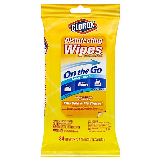 Clorox Disinfecting Wipes On-the-go Citrus Blend - 34 CT