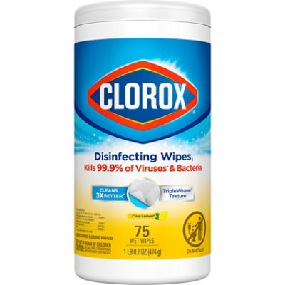 Clorox Lemon Fresh Disinfecting Wipes Value Size - 75 CT