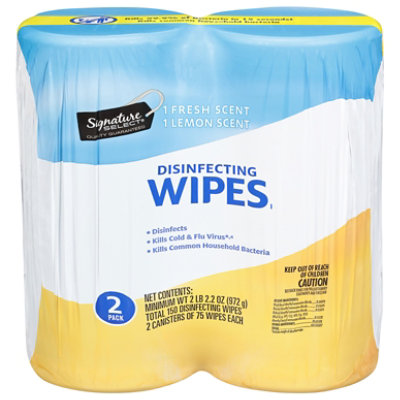 Signature SELECT Fresh Lemon Disinfectant Wipes - 150 Count - Image 1