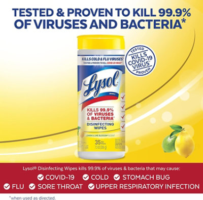 Lysol Lemon Lime Blossom Disinfectant Wipes - 35 Count - Image 4