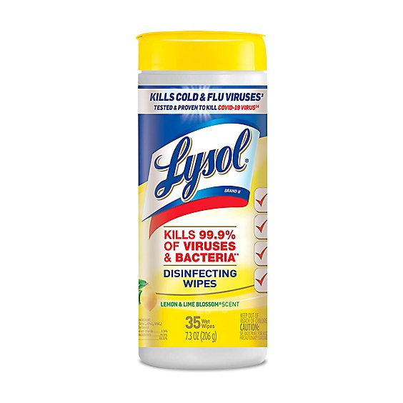 Lysol Lemon Lime Blossom Disinfectant Wipes - 35 Count
