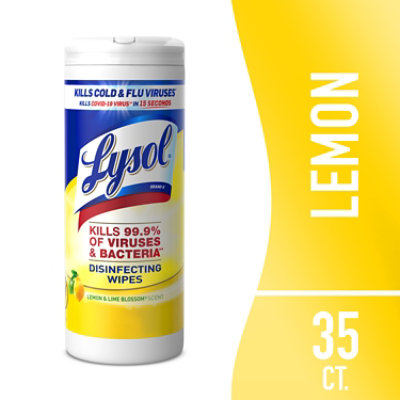 Lysol Lemon & Lime Blossom Disinfectant Wipes Toilet Bowl Cleaner - 35 Count - Image 1