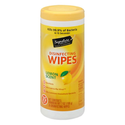 Signature SELECT Lemon Scent Disinfectant Wipes - 35 Count - Image 2