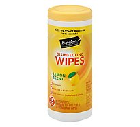 Signature Select Wipes Disinfectant Lemon Scent - 35 CT