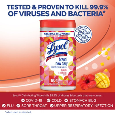 Lysol Multi Surface Mango And Hibiscus Disinfectant Wipes - 80 Count - Image 2