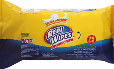 Redi Wipes Lemon Disinfecting Wipes - 75 CT - Image 2