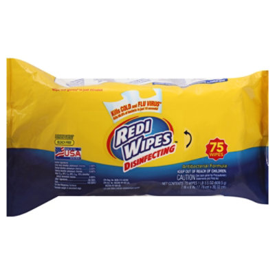 Redi Wipes Lemon Disinfecting Wipes - 75 CT