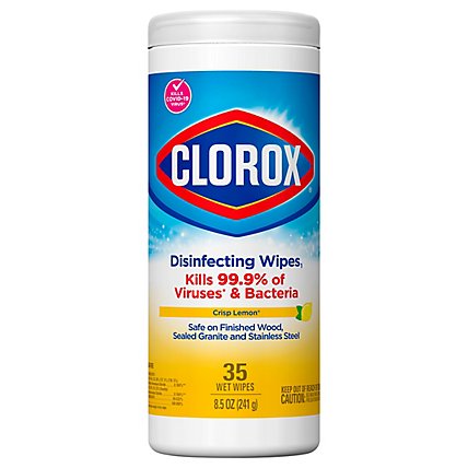 Clorox Crisp Lemon Bleach Free Disinfecting Cleaning Wipes - 35 Count - Image 2
