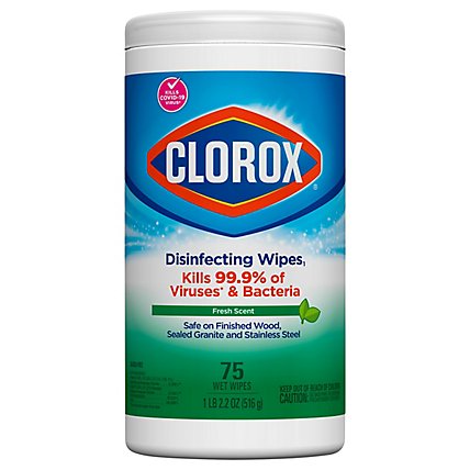 Clorox Fresh Scent Bleach Free Disinfecting Cleaning Wipes - 75 Count - Image 1