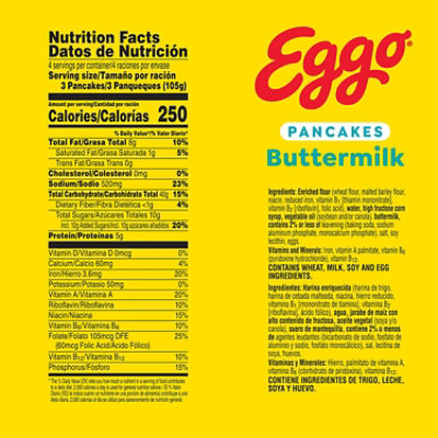 Eggo Frozen Pancakes Buttermilk Frozen Breakfast 12 Count - 14.8 Oz - Image 3