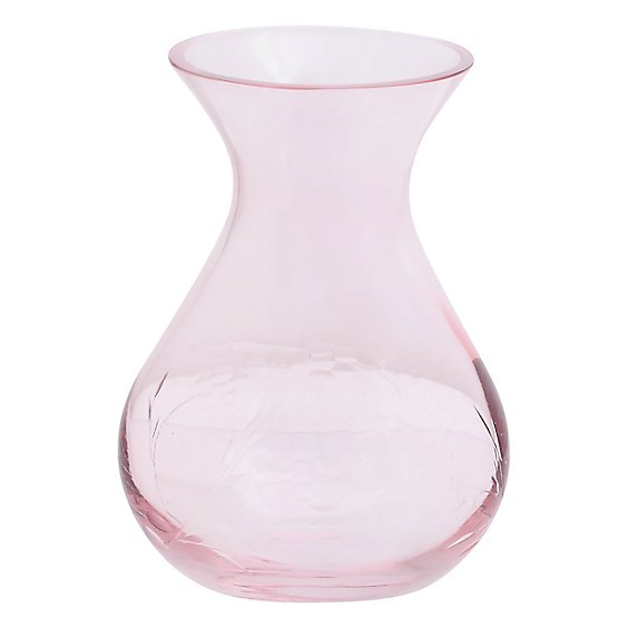 Debi Lilly Design Small Chiseled Flower Pink Vase 6.5 Inches Tall - Each