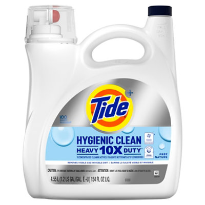 Tide Plus Hygienic Clean 10X Heavy Duty Scent Free Liquid Laundry Detergent - 154 Fl. Oz.