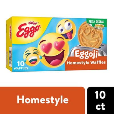 Eggo Eggoji Frozen Waffles Breakfast Homestyle 10 Count - 12.3 Oz - Image 1