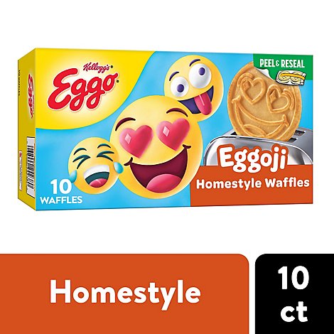 Eggo Eggoji Frozen Waffles Breakfast Homestyle 10 Count - 12.3 Oz