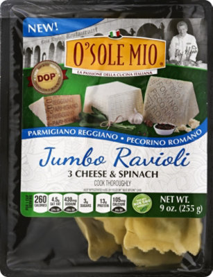 O Sole Mio Jumbo Ravioli 3 Cheese & Spinach - 9 OZ - Image 2