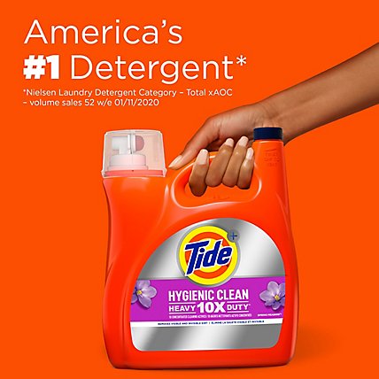 Tide Plus Hygienic Clean 10X Heavy Duty Spring Meadow Liquid Laundry Detergent - 154 Fl. Oz. - Image 2