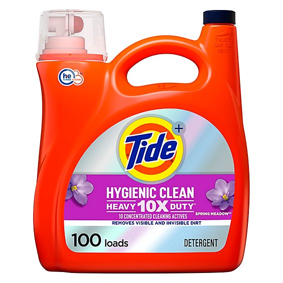 Tide Plus Hygienic Clean 10X Heavy Duty Spring Meadow Liquid Laundry Detergent - 154 Fl. Oz.