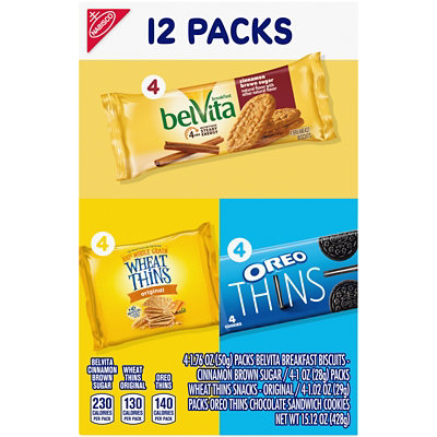 NABISCO OREO Thins belVita & Wheat Thins Breakfast Biscuits Snack Packs 12 Count - 15.12 Oz - Image 8