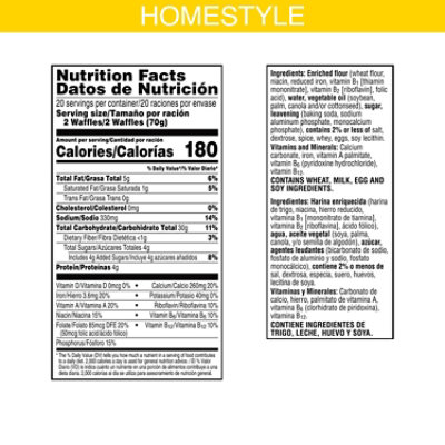 Eggo Frozen Waffles Homestyle Frozen Breakfast 40 Count - 49.3 Oz - Image 2