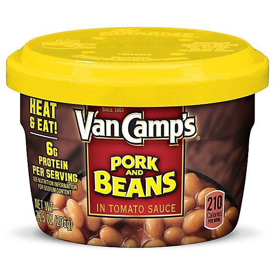 Van Camp's Pork And Beans Microwavable Cups - 7.25 Oz