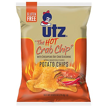Utz Hot Crab Potato Chips - 2.2625 OZ - Image 2