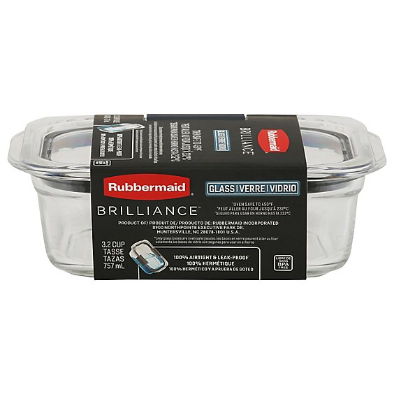 Rubbermaid Brilliance Glass Container 3.2 Cup - Each