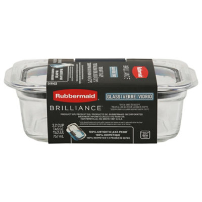 Rubbermaid Brilliance Glass Container 3.2 Cup - Each - Albertsons