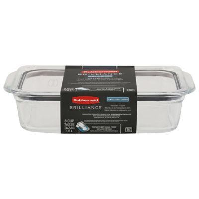 Rubbermaid Brilliance Glass Set of 4 Food Storage Containers with Lids, 3.2  Cups