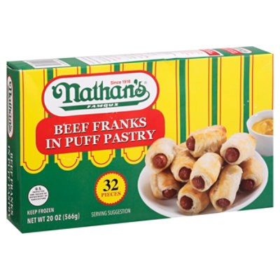 Nathans Savory Cocktail Franks Wrapped In Flaky Puff Pastry - 20 OZ - Image 1