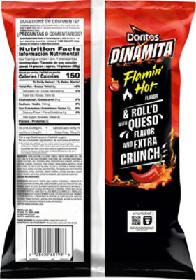 Doritos Dinamita Tortilla Chips Flamin Hot Queso - 10.75 OZ - Image 5