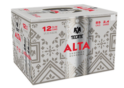 Tecate Alta Mexican Lager Beer Slim Cans - 12-12 Fl. Oz. - Image 2