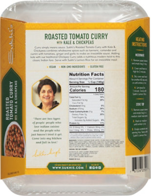 Sukhi's Indian Roasted Tomato Curry Kale Chickpeas Gluten Free Vegetarian Prepared Meal - 18 Oz - Image 5