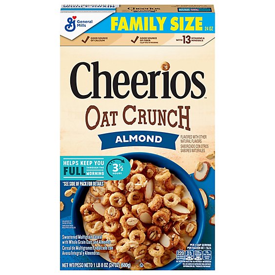 Cheerios Almond Oat Crunch Cereal - 24 OZ