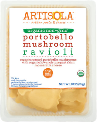 Artisola Pasta Organic Ravioli Port Mushroom - 8 OZ
