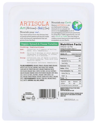 Artisola Pasta Organic Tortellini Spinach Cheese - 6 OZ - Image 2