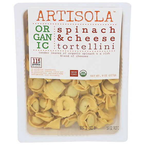 Artisola Pasta Organic Tortellini Spinach Cheese - 6 OZ