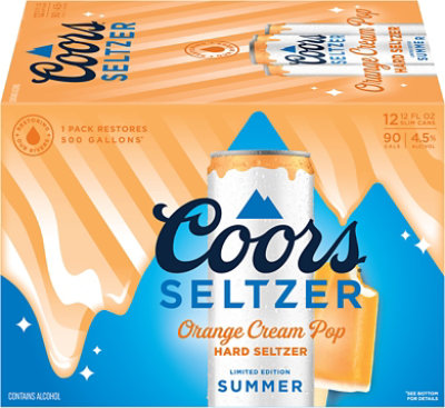 Coors Hard Seltzer Orange Cream Pop In Cans - 144 Fl. Oz.