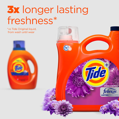 Tide Laundry Detergent Liquid 2x Low Suds Spring & Renewal With Febreze - 154 FZ - Image 5