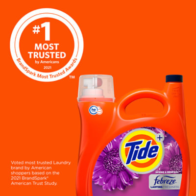 Tide Laundry Detergent Liquid 2x Low Suds Spring & Renewal With Febreze - 154 FZ - Image 7