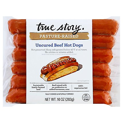 True Story Skinless Hot Dog Abf - 10 OZ - Image 1