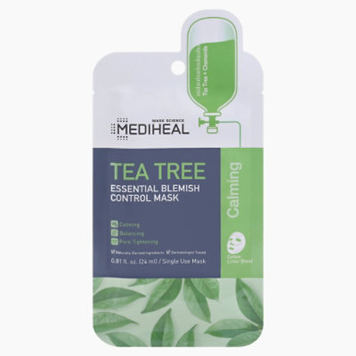 Mediheal official tea tree essential blemish control mask тканевая маска с маслом чайного дерева